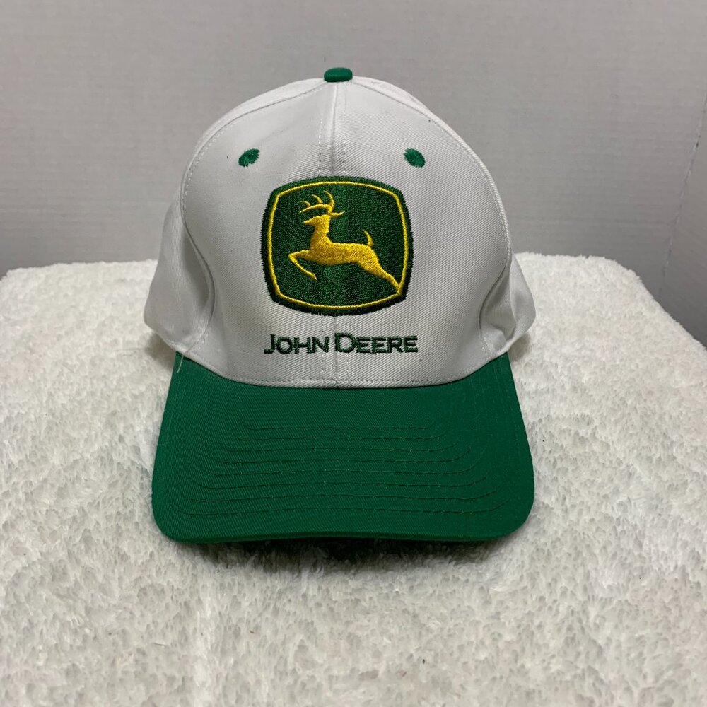John Deere CYRK White and Green Snap Back Hat
